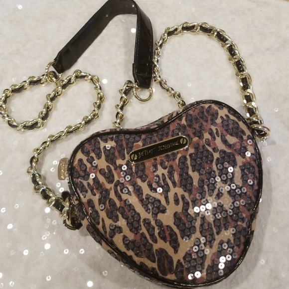 Betsey Johnson Handbags - *RARE* Betsey Johnson Crossbody Sequined Heart Bag